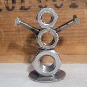 Metal Nut and Bolt Snowman